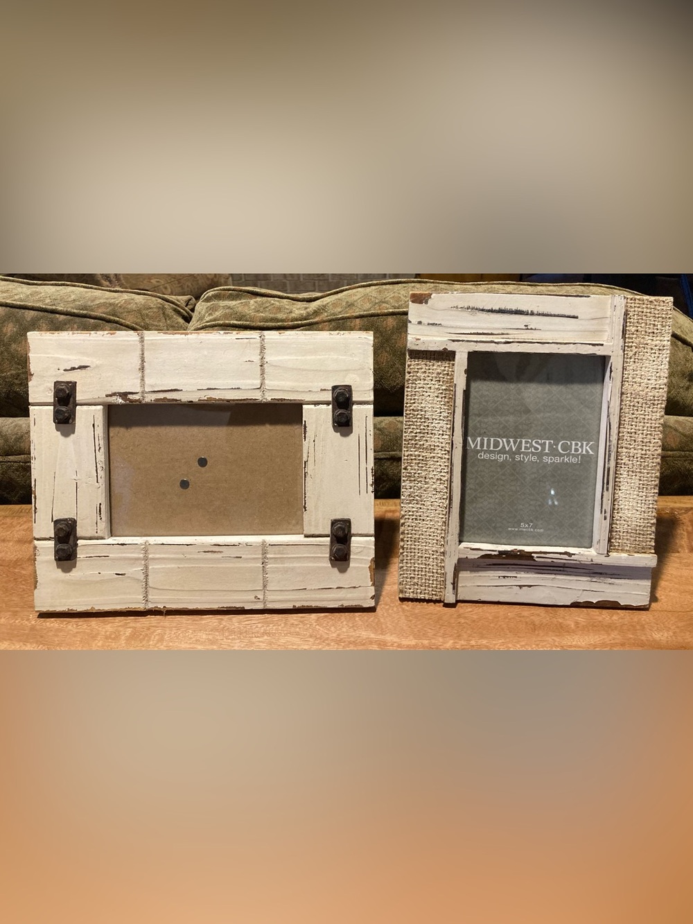 (2) Rustic Distressed Wood Picture Frames